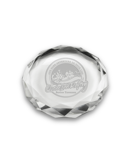 Picture of DE18 | Deep Etch Optic Crystal Faceted Paperweight